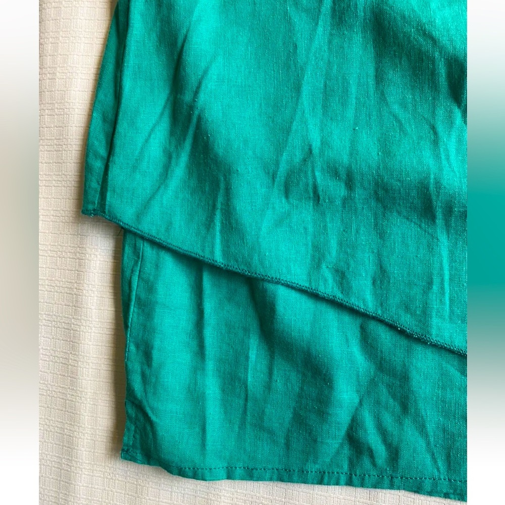 CALI & CO Label Womens 100% Linen Green A-line Blouse Top Tank Size S/M NWT R$55 - Picture 2 of 5